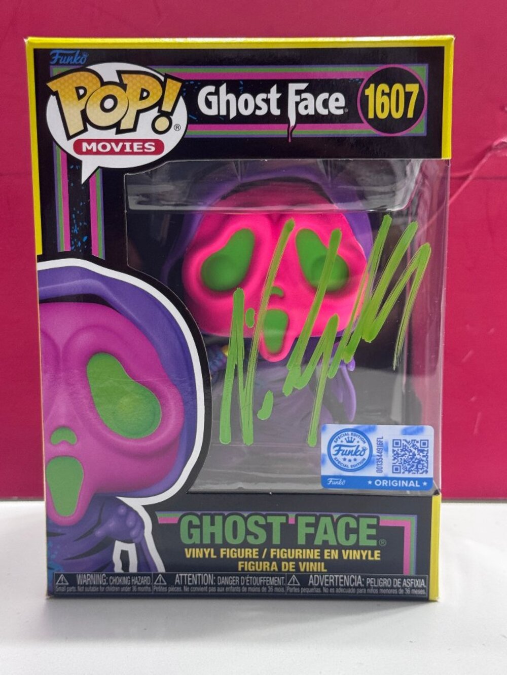 FUNKO POP Scream GHOST FACE #1607 Signed by Neve Campbell COA AUTHENTIC